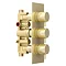 Arezzo Brushed Brass Round Thermostatic Shower Pack with Ceiling Mounted Head + Handset additional Large Image