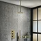 Arezzo Brushed Brass Round Thermostatic Shower Pack with Ceiling Mounted Head + Handset Large Image