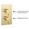 Arezzo Brushed Brass Round Thermostatic Shower Pack with Head + Handset  additional Large Image