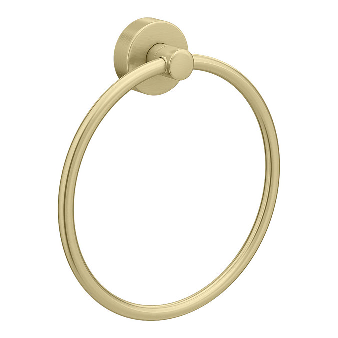 Arezzo Brushed Brass Round Towel Ring  Feature Large Image