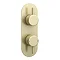Arezzo Brushed Brass Round Twin Concealed Shower Valve w. Diverter + Oval Faceplate Large Image