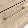 Arezzo Brushed Brass & Rustic Oak Complete Bathroom Suite - Wall Hung Vanity