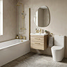 Arezzo Brushed Brass & Rustic Oak Complete Bathroom Suite