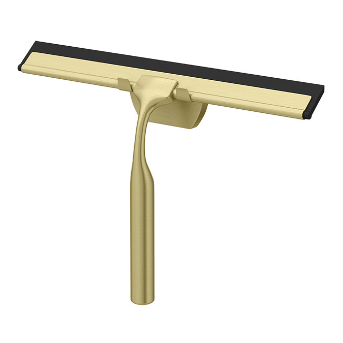 Arezzo Brushed Brass Shower Squeegee + Holder