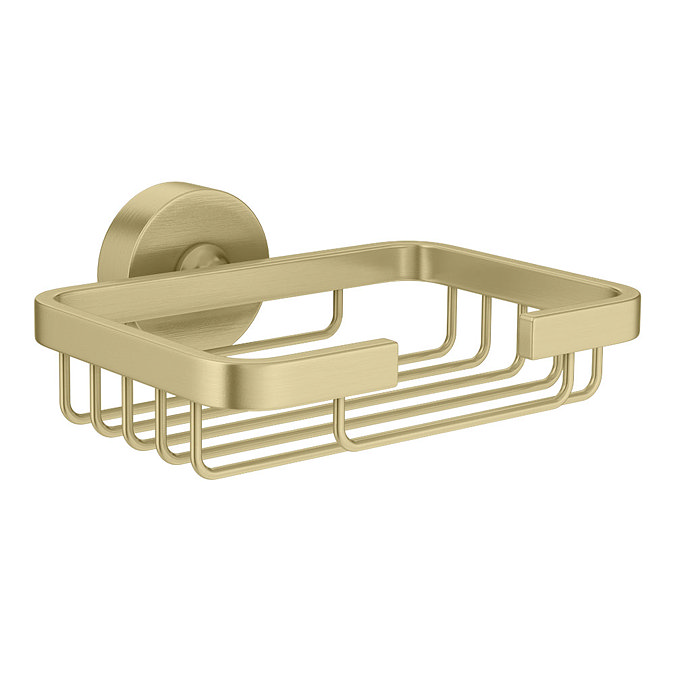 Arezzo Brushed Brass Soap Basket  Feature Large Image