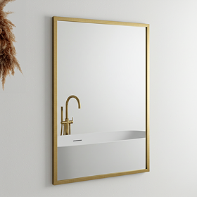 Arezzo Brushed Brass Square Edge 1200 x 700 Mirror
