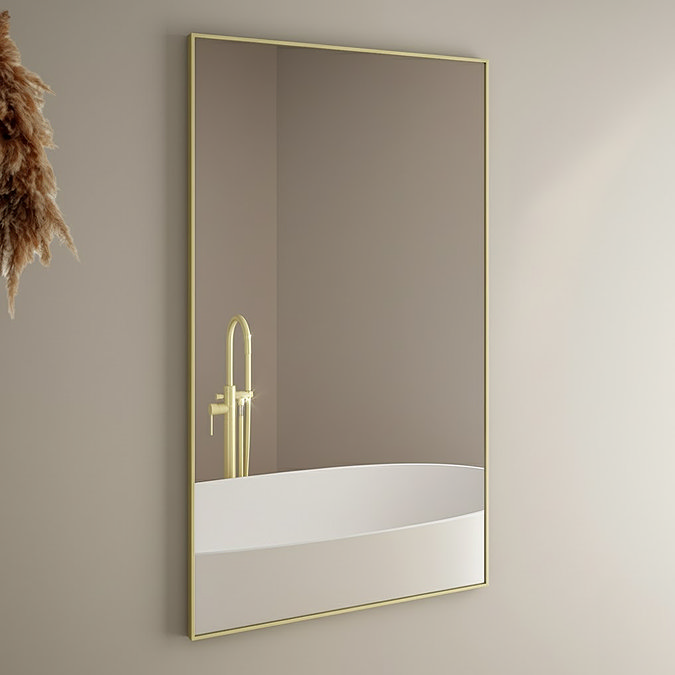 Arezzo Brushed Brass Square Edge 1200 x 700 Mirror