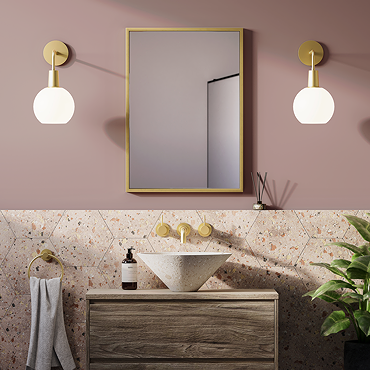 Arezzo Brushed Brass Square Edge 700 x 500 Mirror