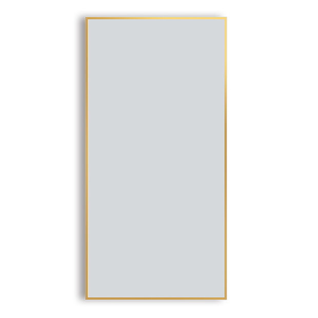 Arezzo Brushed Brass Square Edge Framed Bathroom Mirror - 1400 x 500mm