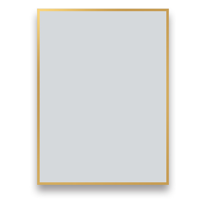Arezzo Brushed Brass Square Edge Framed Bathroom Mirror - 800 x 600mm