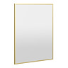 Arezzo Brushed Brass Square Edge Framed Bathroom Mirror - 800 x 600mm