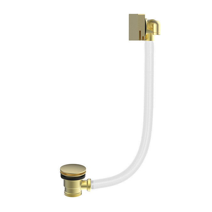 Arezzo Brushed Brass Square Freeflow Bath Filler Waste and Overflow