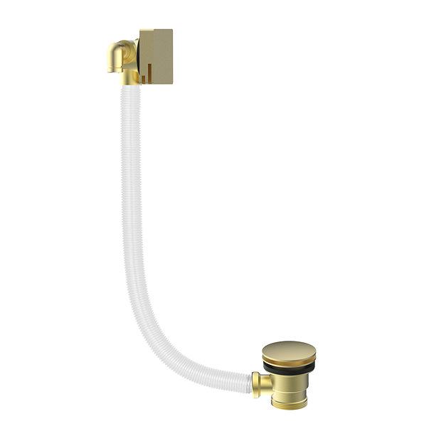 Arezzo Brushed Brass Square Freeflow Bath Filler Waste and Overflow