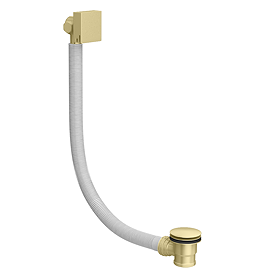 Arezzo Brushed Brass Square Freeflow Bath Filler Waste and Overflow