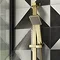 Arezzo Brushed Brass Square Modern Slide Rail Kit with Shower Handset  Profile Large Image