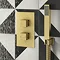 Arezzo Brushed Brass Square Outlet Elbow with Parking Bracket, Flex + Handset  Profile Large Image
