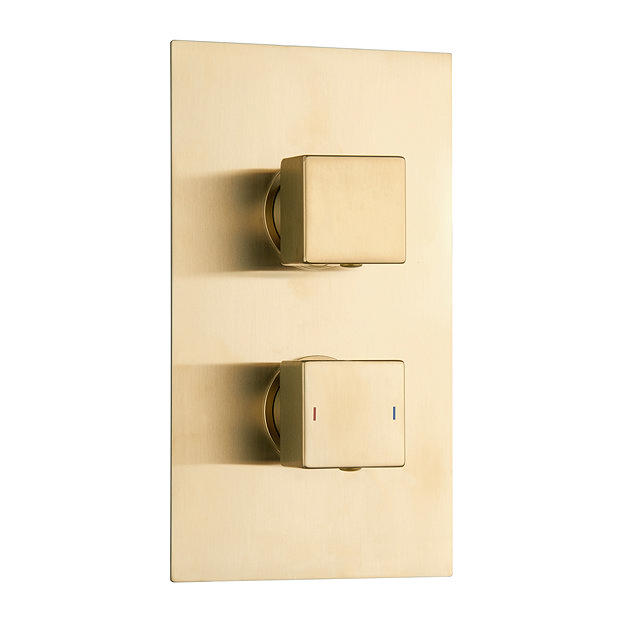 Arezzo Brushed Brass Square Shower Package with Concealed Valve + 300mm Head  Feature Large Image