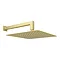 Arezzo Brushed Brass Square Shower System (Twin Valve with Diverter, Wall Mounted Head + Handset) In Bathroom Large Image