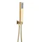 Arezzo Brushed Brass Square Shower System (Twin Valve with Diverter, Wall Mounted Head + Handset) Newest Large Image