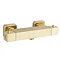 Arezzo Brushed Brass Square Thermostatic Bar Shower Valve Large Image