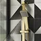 Arezzo Brushed Brass Square Thermostatic Bar Valve + Slide Rail Kit  In Bathroom Large Image
