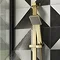 Arezzo Brushed Brass Square Thermostatic Bar Valve + Slide Rail Kit In Bathroom Large Image