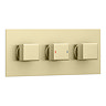 Arezzo Square Triple Concealed Thermostatic Shower Valve with Diverter - Brushed Brass
