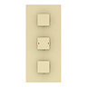 Arezzo Square Triple Concealed Thermostatic Shower Valve with Diverter - Brushed Brass
