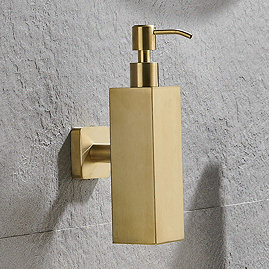 Arezzo Brushed Brass Square Wall Mounted Soap Dispenser