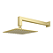 Arezzo Brushed Brass Square Wall Mounted Thermostatic Shower Valve with Handset + 200mm Fixed Shower Head