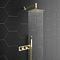Arezzo Brushed Brass Square Wall Mounted Thermostatic Shower Valve with Handset