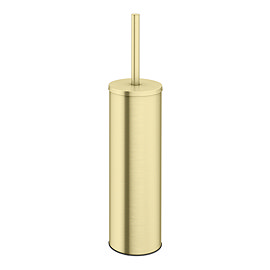 Arezzo Brushed Brass Toilet Brush + Holder Large Image