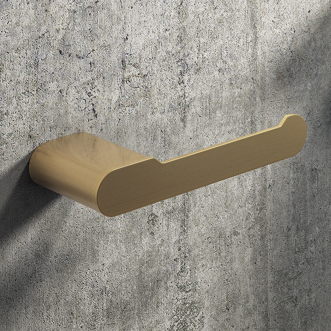 Arezzo Brushed Brass Toilet Roll Holder Large Image