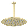 Arezzo Brushed Brass Twin Concealed Shower Valve inc. 300mm Head + 200mm Ceiling Mounted Arm  additi