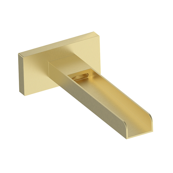 Arezzo Brushed Brass Wall Mounted Waterfall Basin/Bath Spout