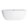 Arezzo Brushed Brass & White Fluted Complete Bathroom Suite - Floor Standing Vanity