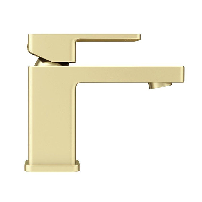 Arezzo Brushed Brass & White Fluted Complete Bathroom Suite - Floor Standing Vanity