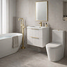 Arezzo Brushed Brass & White Fluted Complete Bathroom Suite