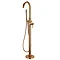 Arezzo Brushed Bronze Freestanding Bath Tap with Shower Mixer Large Image