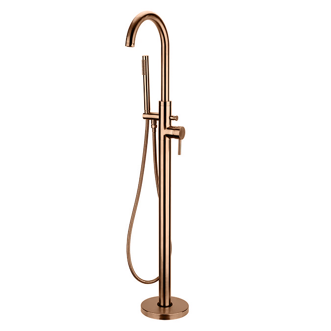 Arezzo Brushed Bronze Freestanding Bath Tap with Shower Mixer