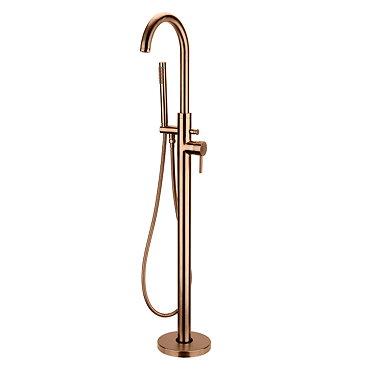 Arezzo Brushed Bronze Freestanding Bath Tap with Shower Mixer Feature Large Image