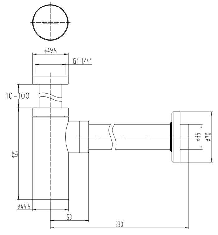 Arezzo Brushed Bronze Round Click Clack Basin Waste & Bottle Trap Pack