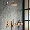 Arezzo Brushed Bronze Round Modern Twin Concealed Shower Valve with Diverter Profile Large Image