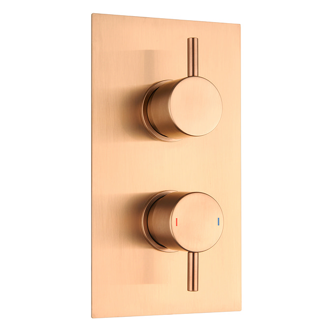 Arezzo Brushed Bronze Round Shower Package with Concealed Valve + Head Profile Large Image