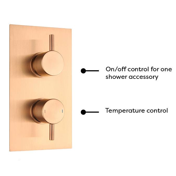 Arezzo Brushed Bronze Round Shower Package with Concealed Valve + Head  In Bathroom Large Image