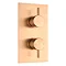 Arezzo Brushed Bronze Round Thermostatic Shower Pack with Head + Handset  Profile Large Image