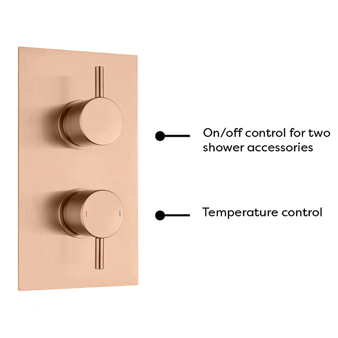 Arezzo Brushed Bronze Round Thermostatic Shower Pack with Head + Handset