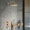 Arezzo Brushed Bronze Round Thermostatic Shower Pack with Head + Handset Large Image