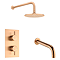 Arezzo Brushed Bronze Shower Set (Fixed Round Shower Head + Bath Spout)