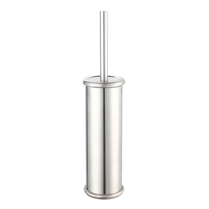 Arezzo Brushed Chrome Round Toilet Brush and Holder 